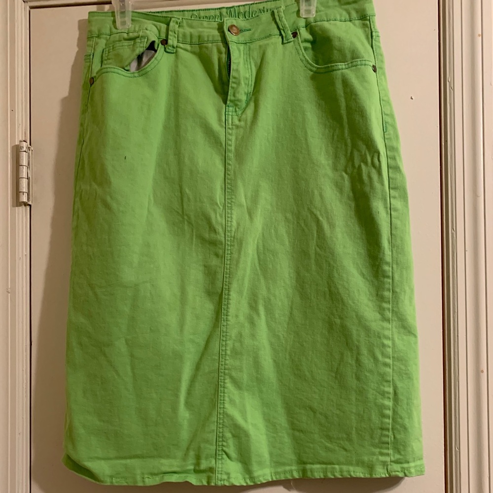 Sweet Modesty stretchy denim skirt